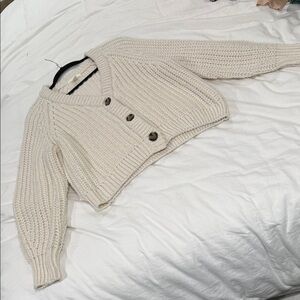 H&M Cream Button-Up Cardigan